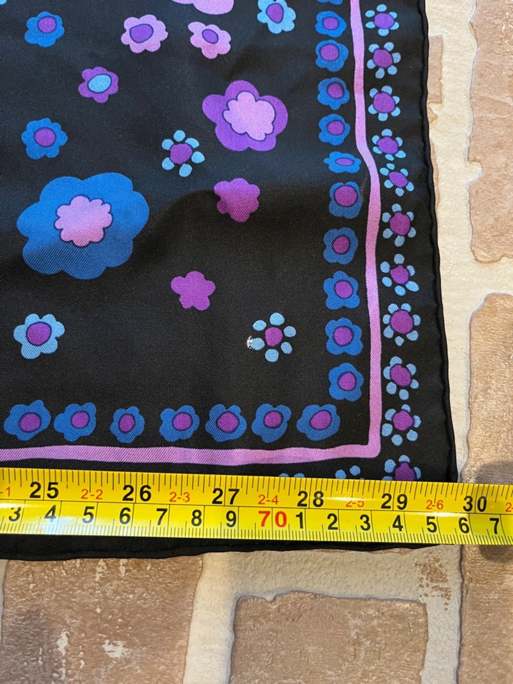 Christian Dior silk scarf Blue Purple vintage - Picture 9 of 9